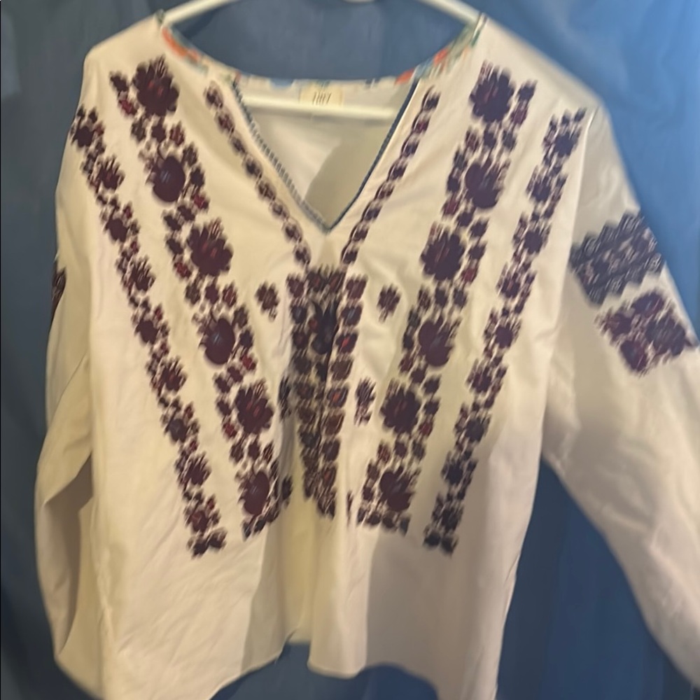 Floral Embroidered White Top by H&M